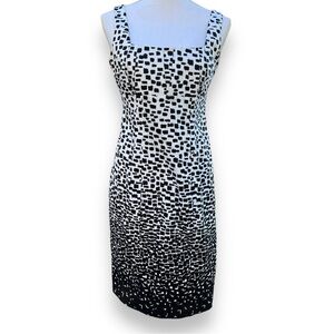 🦓👗CALVIN KLEIN👗🦓  Black and White Patterned Sheath Summer Dress